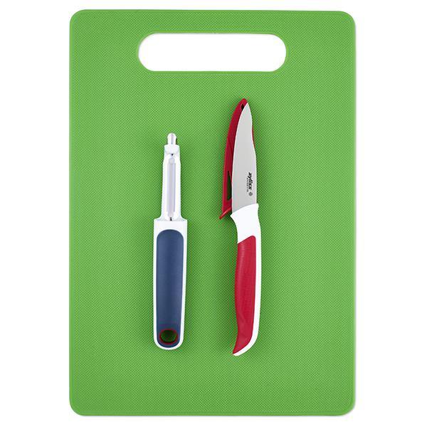 Comfort Pairing Knife, Swivel Peeler & Chopping Board 3 Piece Set Zyliss UK