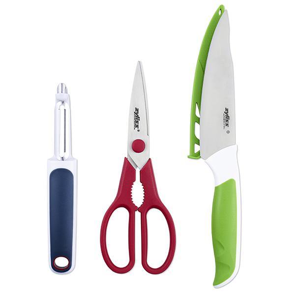 Comfort Utility Knife, Peeler and Scissors 3 Piece Set Zyliss UK