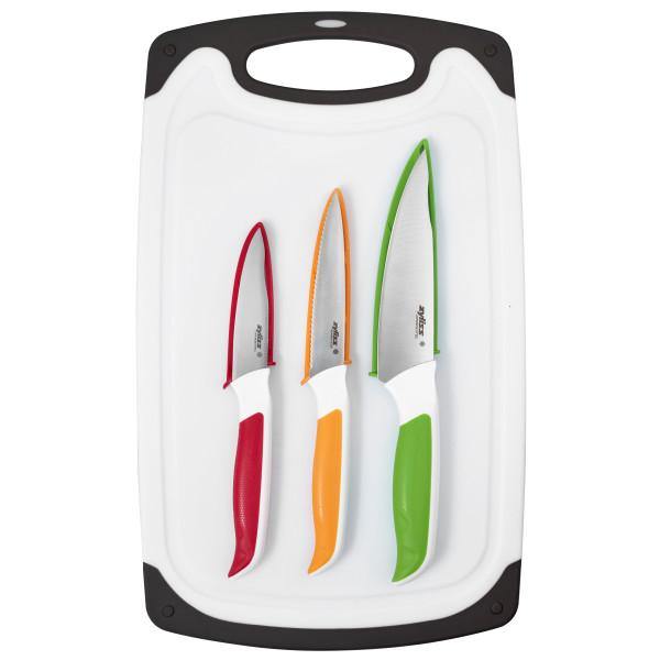 Comfort Cutting Board and Knife 4 Piece Set Zyliss UK