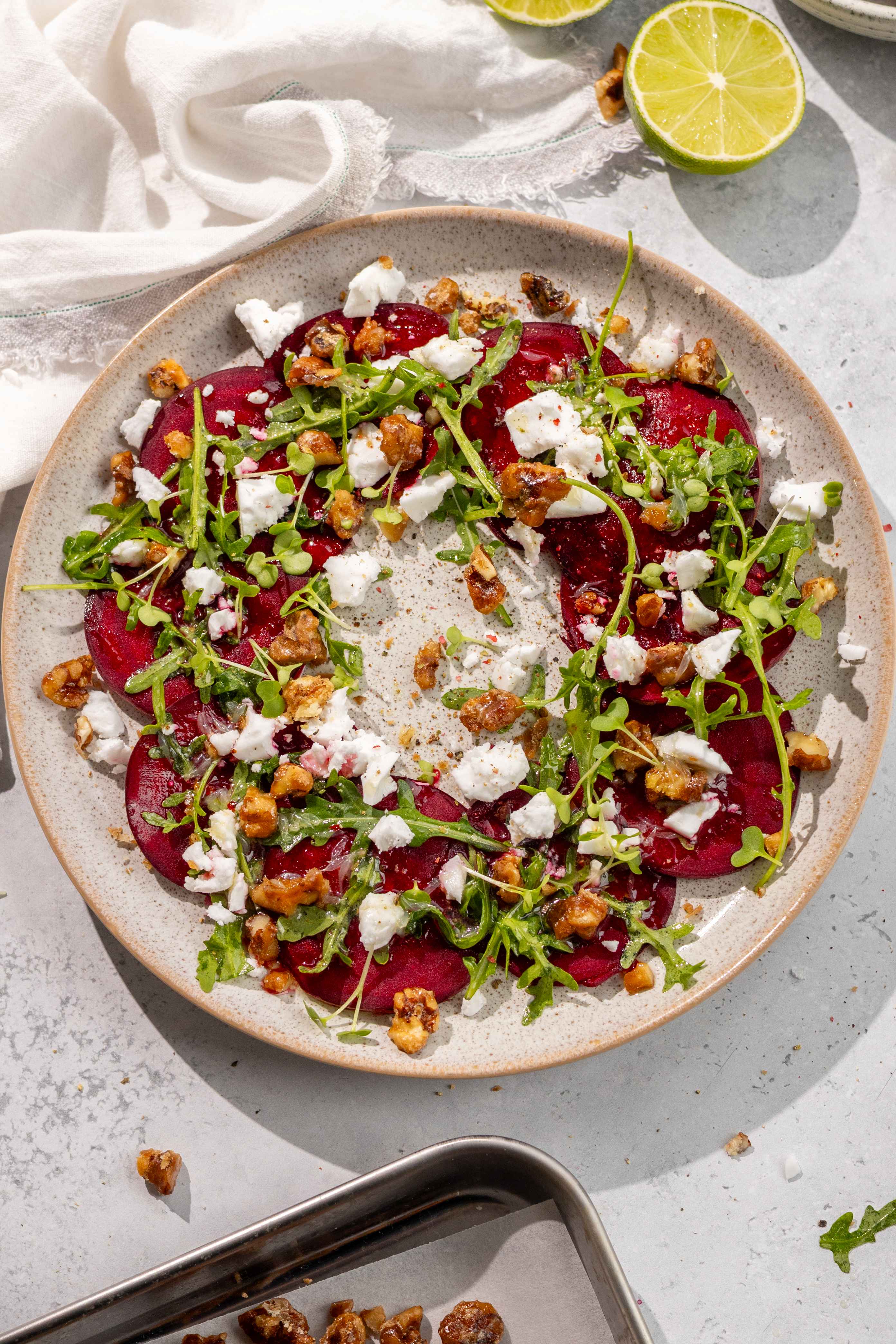 Beetroot Carpaccio with Candied Walnuts