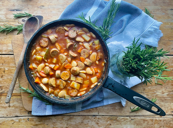 One Pan Sausage and Butter Bean Stew Zyliss UK