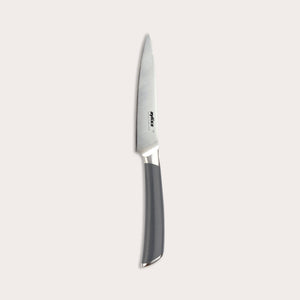 A Zyliss Comfort Pro Paring Knife 11cm/4½", made from German stainless steel with a pointed blade and grey ergonomic handle, shown on a plain light background.