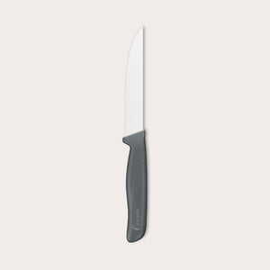 The Zyliss Steak Knife Serrated 11cm / 4½" features a serrated blade and an eco-friendly black handle, displayed on a plain white background.
