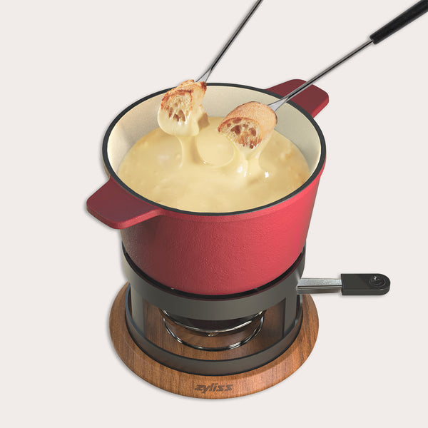 Zyliss Alpine Cast Iron Fondue Set, Red — main