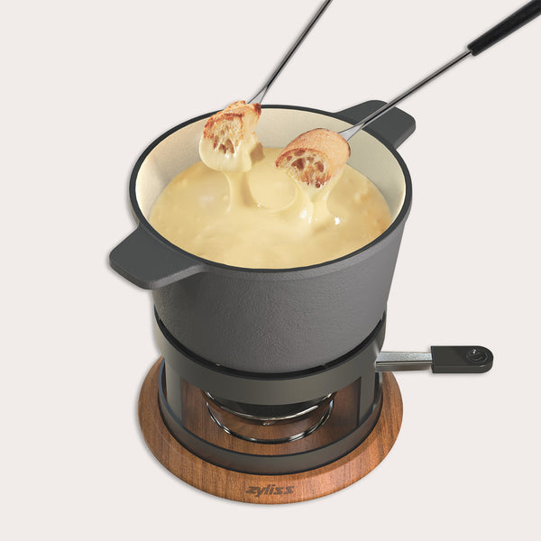 Zyliss Alpine Cast Iron Fondue Set, Beluga — main