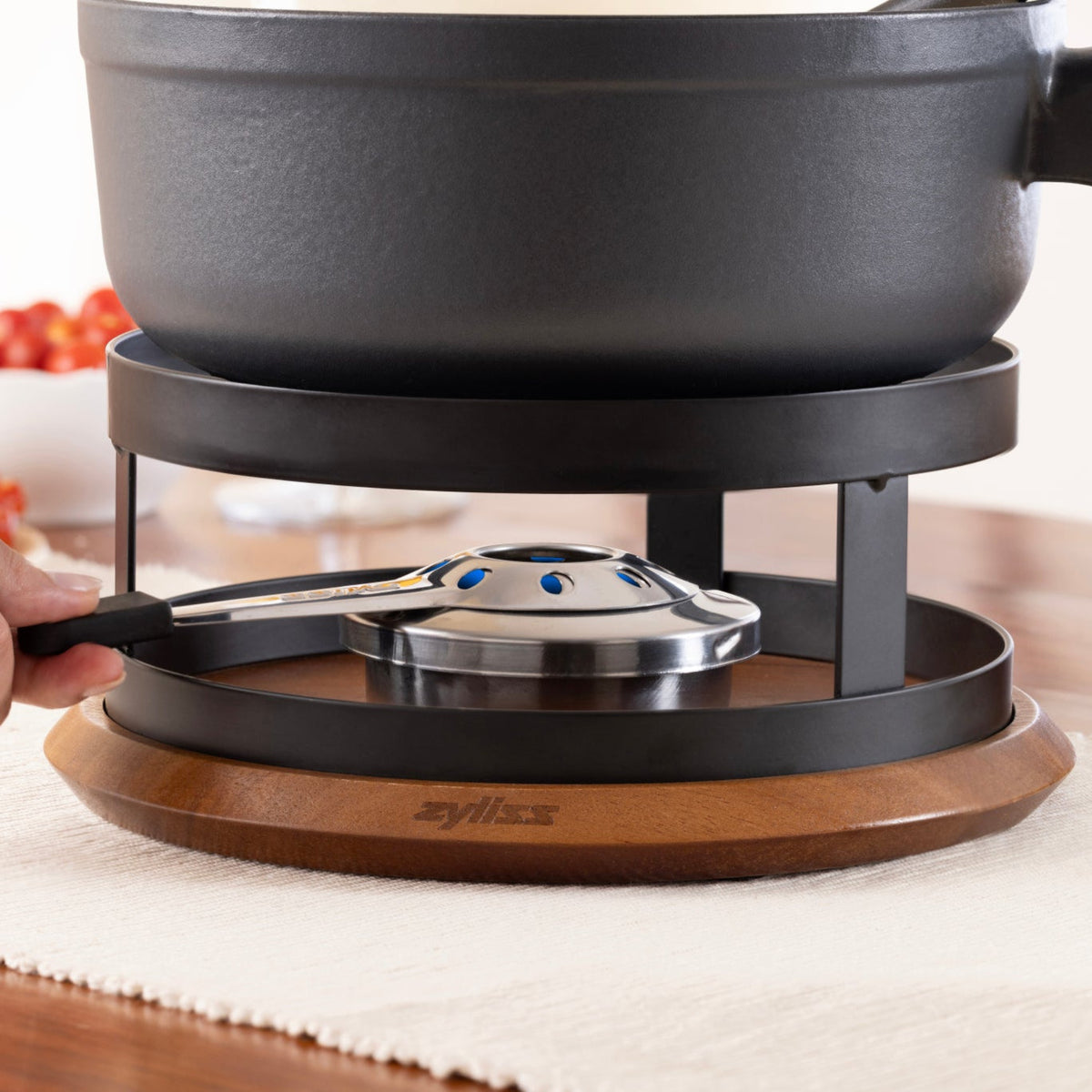 Zyliss Adjustable Fondue Burner — in use