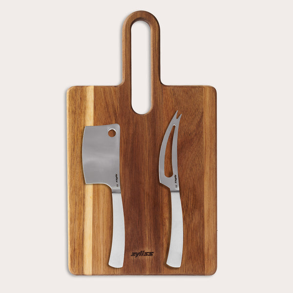 Zyliss 3 Piece Signature Cheese Knives & Serving Board Set — main
