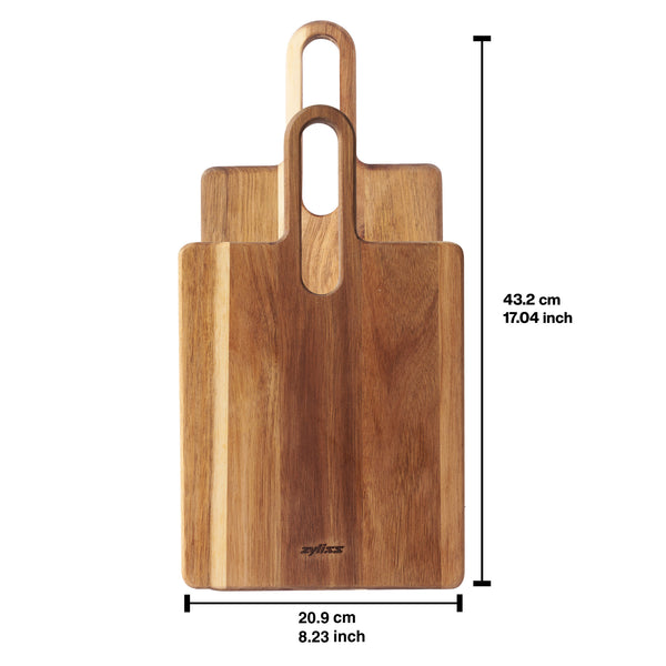 Zyliss 2 Piece Serving Board Acacia Wood Set — dimensions