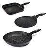Ultimate Non-StickInduction Safe Frying, Grill & Crepe Pans x3