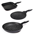Ultimate Non-Stick  Induction Safe Frying, Grill & Crepe Pans x3