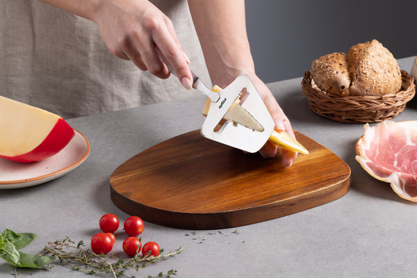 Zyliss Signature Cheese Plane 97mm/3.8in — in use
