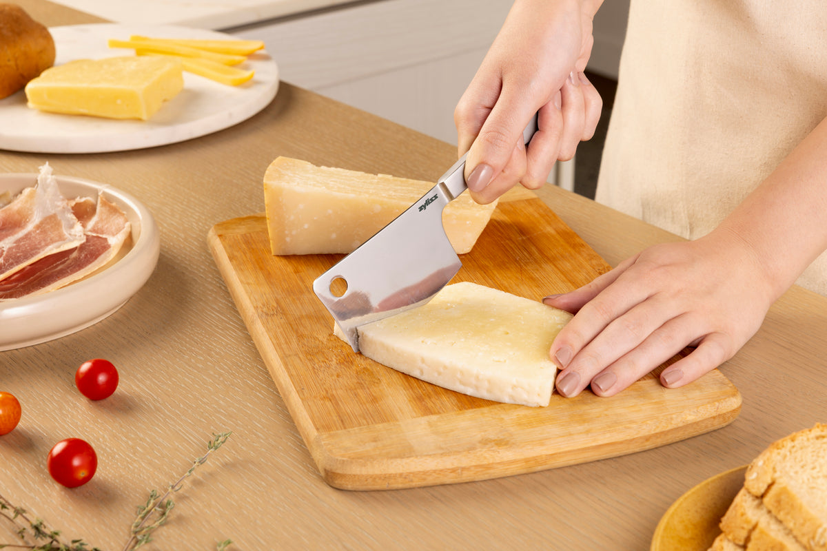 Zyliss Signature Cheese Cleaver 99mm/3.9in — in use