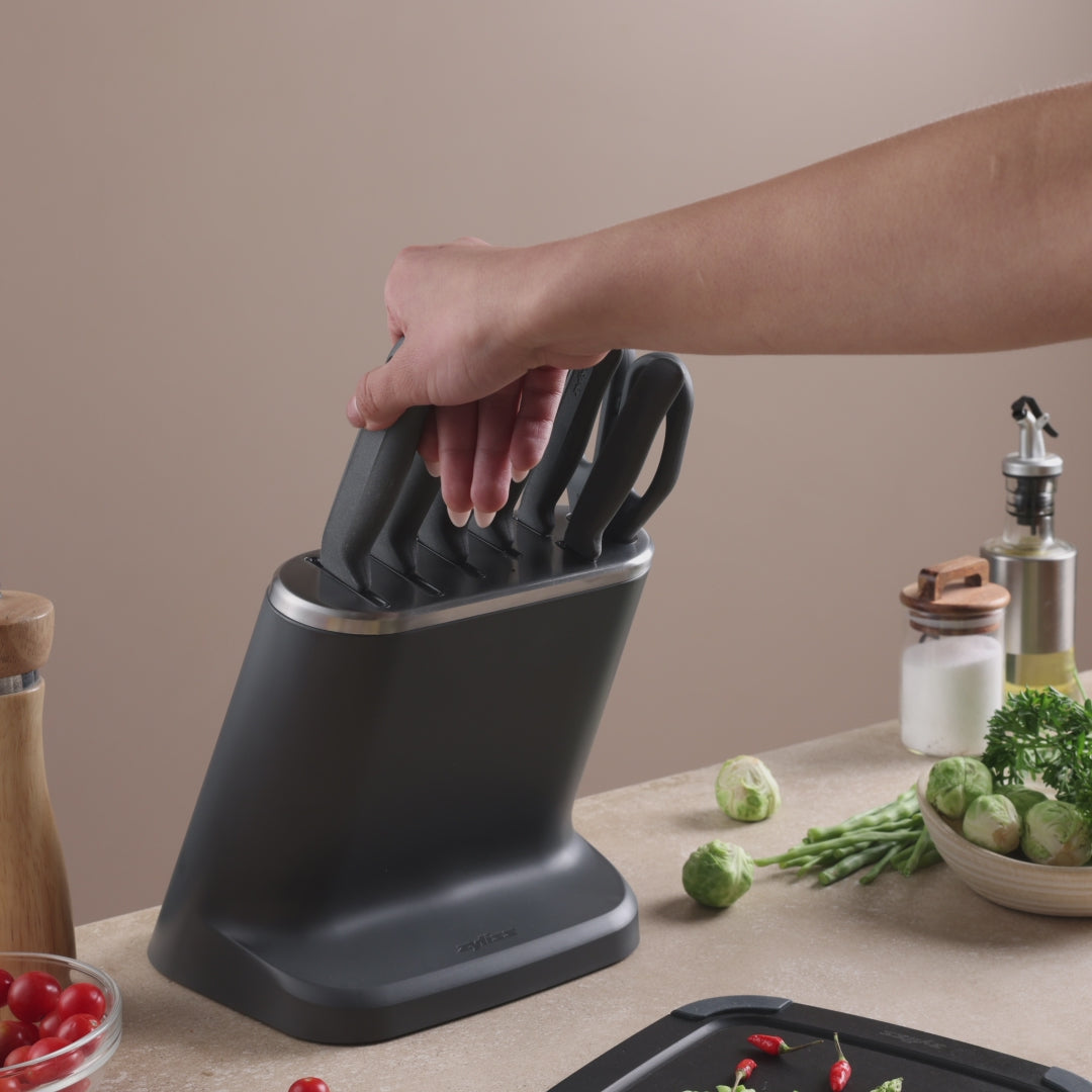 Zyliss 8-Piece Knife Block Set with Scissors | Stainless Steel