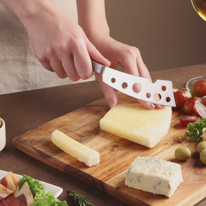 Zyliss Signature Semi-Soft Cheese Knife 116mm/4.6in — in use